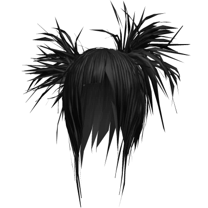 Messy Teased Pigtails (Black)