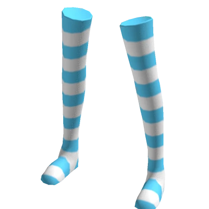 Thigh High Blue Striped Leg Warmers