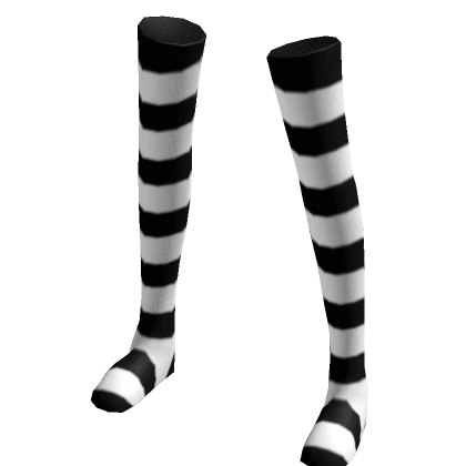 Thigh High Black Goth Striped Leg Warmers