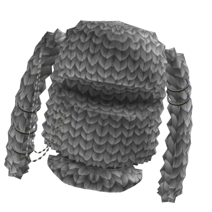 Balaclava Ears & Chains Fluffy Cute Y2K Emo Gray