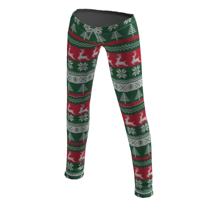 Green Christmas Patterned Christmas Bottoms