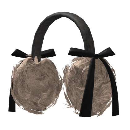 Adorable Bow Fluffy Brown Earmuffs