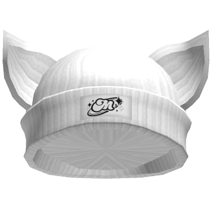 White Y2K Cat Beanie