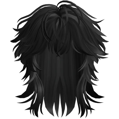 Messy Y2K Short Wolf Cut Hair - Black