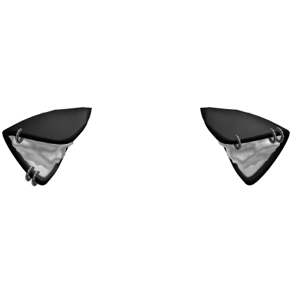 Cute Pierced Droopy Fluffy Cat Ears Black