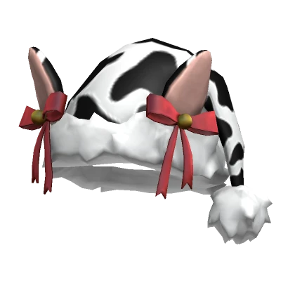 🎄 Aesthetic Y2k Cow Print Christmas Hat