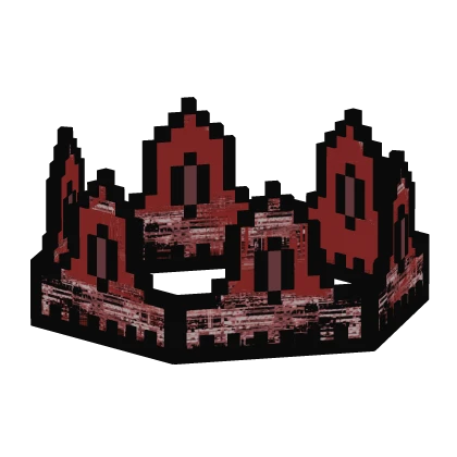 Coral Red Animated Glitch 8-Bit Crown