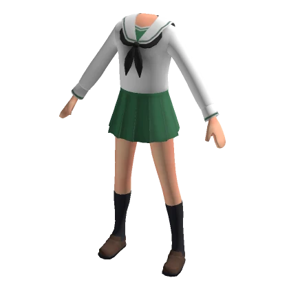 Green Anime School Uniform II