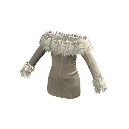 Beige Fur Dress