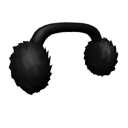 Black Fluffy Fuzzy Headphones