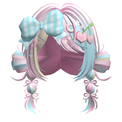 🍀Harajuku Decora Pigtails (Pink&Blue)