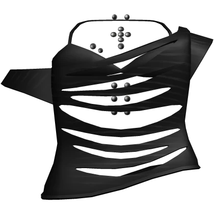 emo pierced ripped cut stripe shirt with black top