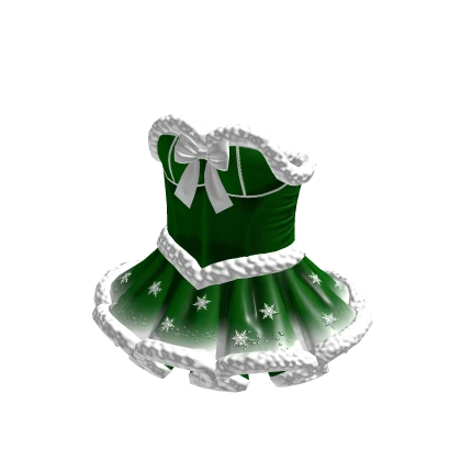 Santa Dress green white snowflakes