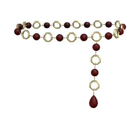 Pearl Belt in Red and Gold