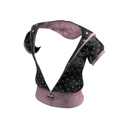 Girly Vintage Funky Zip up | Light pink & Black