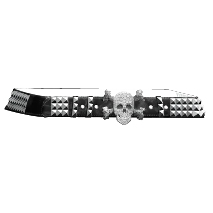 Rhinestone Skull McBling Y2K Belt in Silver