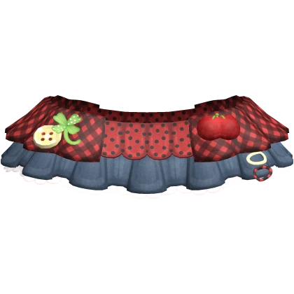 Cute Red Igari Mori Kei Denim Laybug Skirt