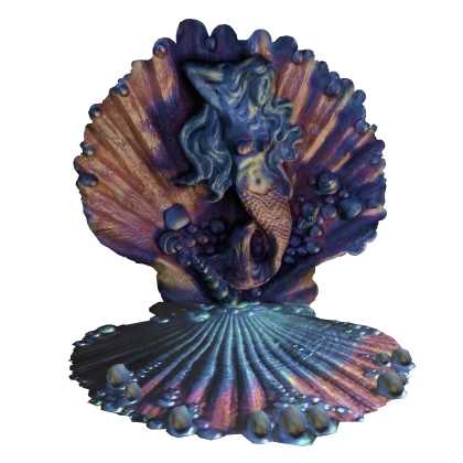 Sunset Mermaid Statue On Pearl Seashell