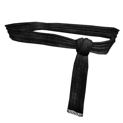 [1.0] Stylish Fringed Black Scarf Tie