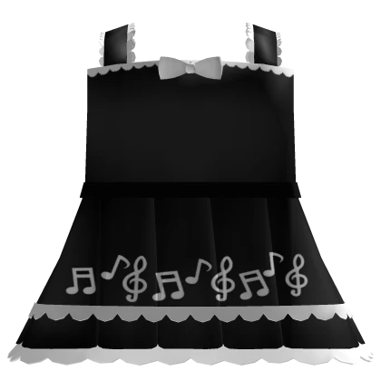 ♱ ┊ musical note ruffled dress (black)