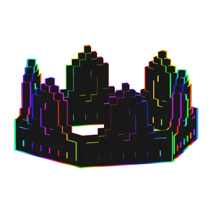 Rainbow Cartoony 8-Bit Royal Crown