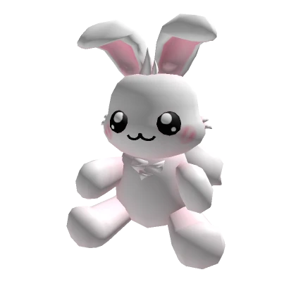 White Fluffy Bunny Head Plushy