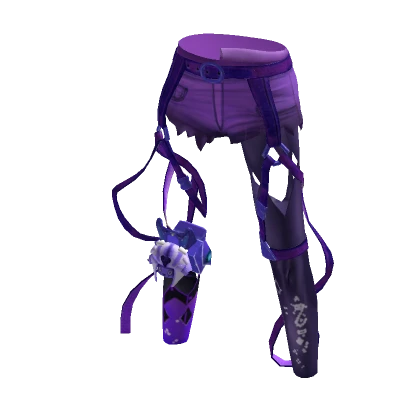 Straps Shorts with Mecha Bunny Purple