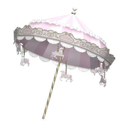 ruffled pink carousel lolita parasol 🎠