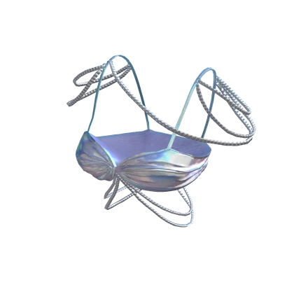 BB White Iridescent Mermaid Pearl Bikini Top