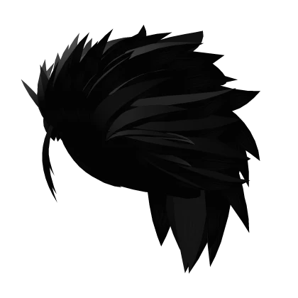 Slicked Back Punk Spiky Anime Boy Mohawk in Black
