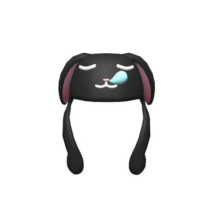Christmas Drowzy Bunny Beanie - Black