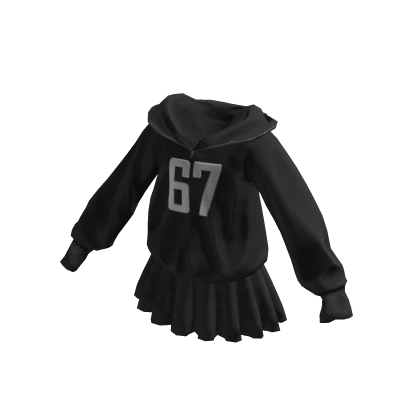 Black Streetwear Hoodie w/ Skirt