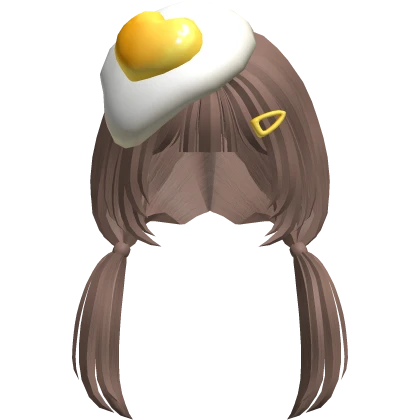 Kawaii Heart Fried Egg Pigtail Hair 🍳