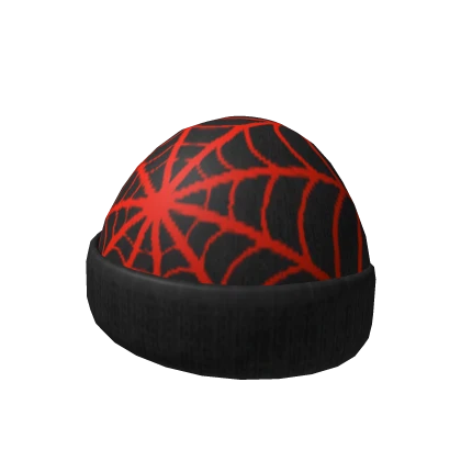 Red Y2K Spiderweb Beanie