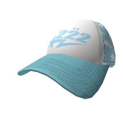 Y2K Teal 222 STAR Trucker Cap