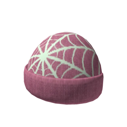 Pink Kawaii Spiderweb Beanie