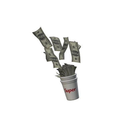 white designer money cup