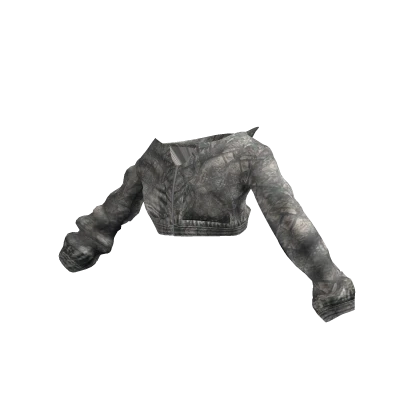 Oversize Cropped Baggy Fit Zip-Up Jacket in Camo