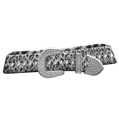 White Leopard Rhinestone Belt 3.0