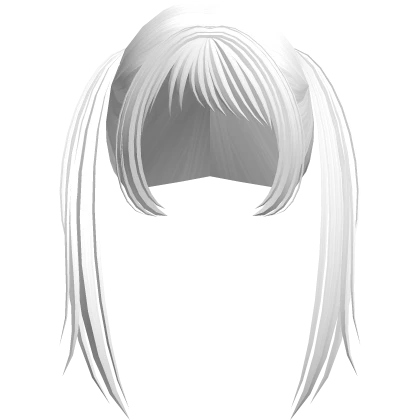 long wispy emo scene popstar pigtails in white
