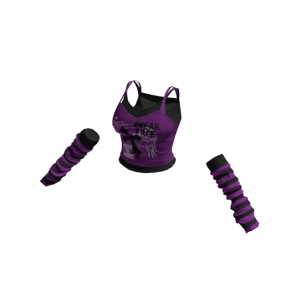 🍀 Y2K Cute Top w Armwarmers(Purple)