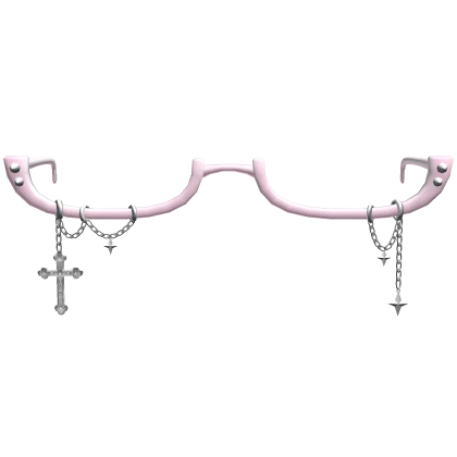 little glasses w cross n star charms baby pink