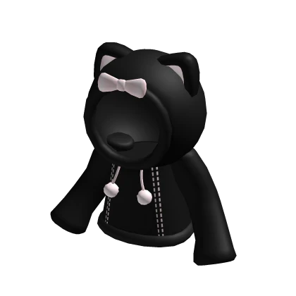 cute kawaii black kitty hood coat