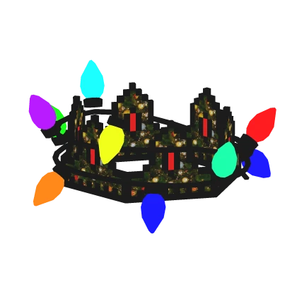 Christmas Tree With Lights 8-Bit Royal Crown