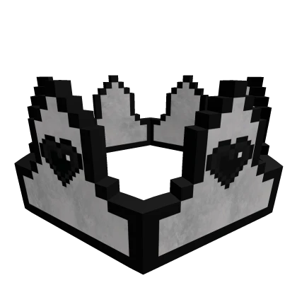 White Noir Pixel Heart Gothic 8-Bit Crown [ADD-ON]