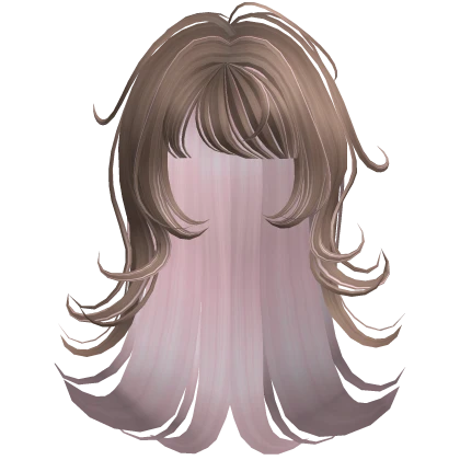 ♡ Messy Long Emo Wolfcut in Milktea Brown and Pink