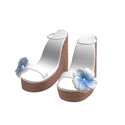 Summer wedge platform heels hibiscus flowers