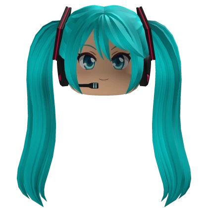 Miku Head Headphone Red