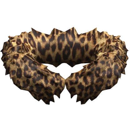Y2K Gyaru Leopard Print Fur Neck Collar