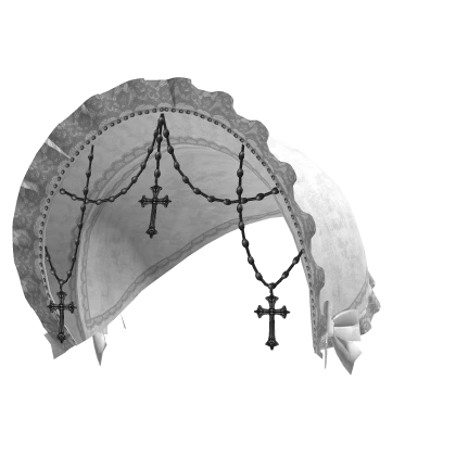 gothic beaded cross bonnet headdress white